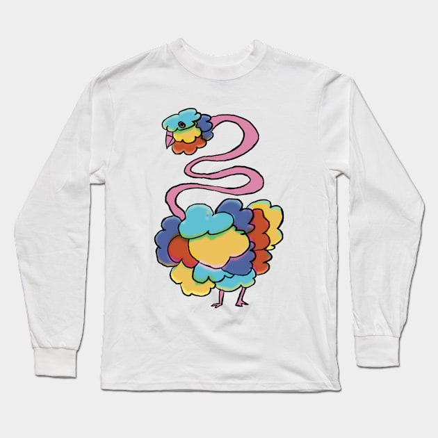 Fluffy Bird Long Sleeve T-Shirt by Shadoodles